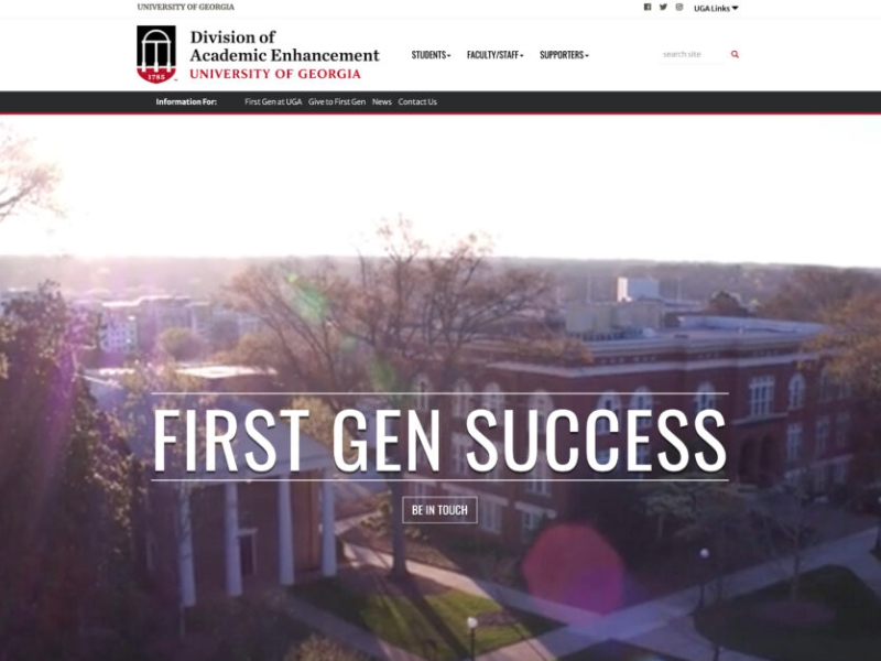 firstgen.uga.edu home page